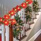 2 Pack 7 FT Christmas Poinsettia Flowers Garland Decorations, 10 LED Lighted Artificial Velvet String Lights with Red Berries, Xmas Ornaments for Indoor Outdoor Fireplace Decor